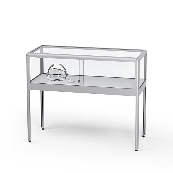 Tischvitrinen aus Glas und Aluminium, abschließbar, Museum, Museumsvitrine, Glasvitrine, Standvitrine, Vitrine Glas Tischvitrine